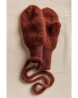 Free People Peruvian Suri Alpaca Yarn Mittens - Brown