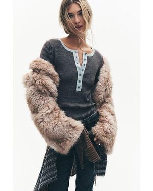 Free People Supernova Cropped Faux Fur Jacket - Multicolor
