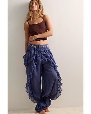 Intimately By Free People Play For Keeps Ruffle Trousers By - Blue