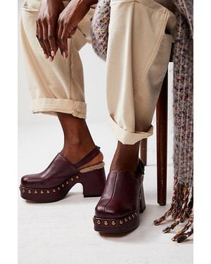 Free People Autumn Studded Platform Clogs - Brown