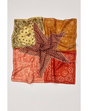 Free People Stars Aligned Patchwork Bandana - Orange