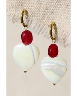Kozakh Blooming Heart Earrings - Natural