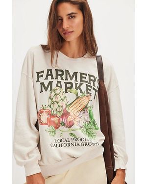 Daydreamer Local Produce Oversized Crew - Gray