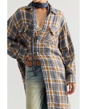 Llea Blue Two Pocket Maxi Top - Multicolor