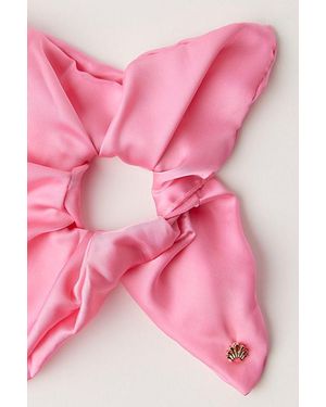 Lele Sadoughi Pink Lemonade Square Silk Scrunchie - NWT Slip Silk Large Scrunchie Set - Midnight | Editorialist main image 3