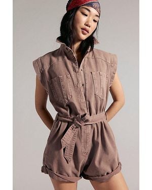 One Teaspoon Bandit Aviator Romper - Brown