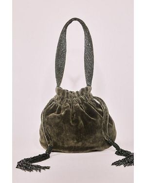 Free People Valentina Velvet Pouch - Green