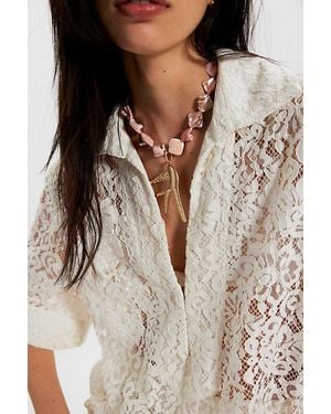 Free People Leila Pendant Necklace - Gray