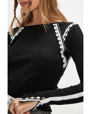 Free People Lost Love Long-Sleeve Top - Black