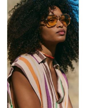 Free People Wesley Oversized Aviator Sunglasses - Pink
