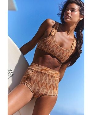 Seea Georgia High-Waisted Surf Bottoms - Brown