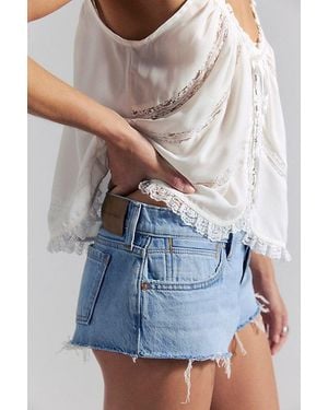Free People Hit The Road Micro Shorts - Blue