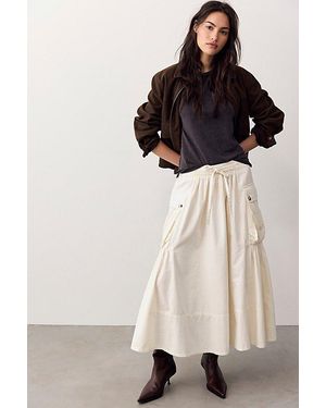 Free People We The Free Trailblazer Cargo Midi Skirt - White