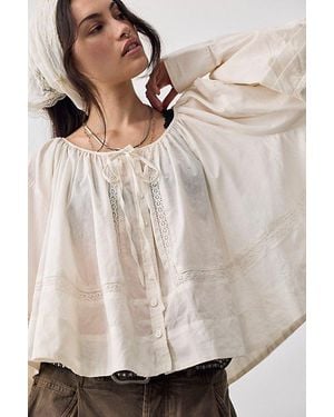 Free People La Lune Blouse - Natural