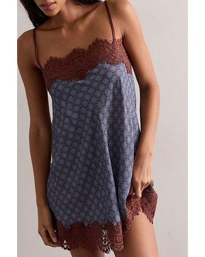 Intimately By Free People Up To Something Mini Slip Dress By - Blue