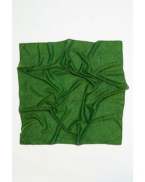 Anchal Vintage Silk Square Scarf - Green
