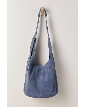 Free People Sage Suede Bucket Bag - Blue