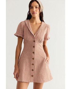 Free People Corrine Button Down Mini Dress - Multicolour