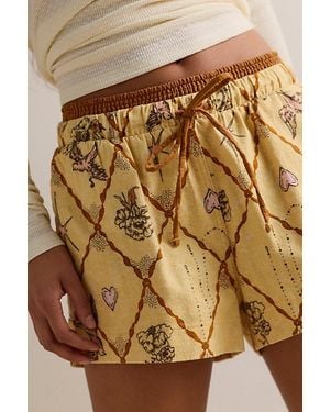 Intimately By Free People Late Checkout Flannel Boxers - Metallic