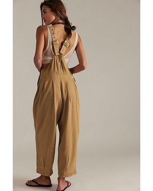Free People Felix Tapered Overalls in Natural | Lyst