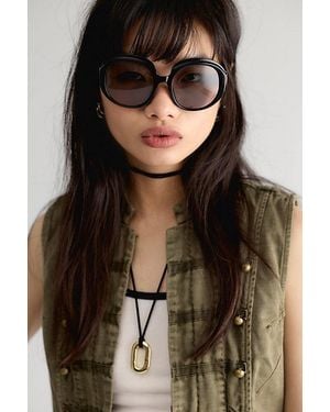 Free People Arlo Oversized Round Sunglasses - Brown