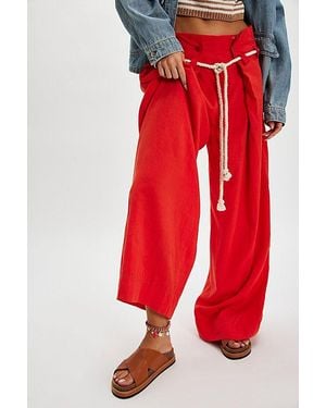 Free People Sidelines Footbed Sandals - Red