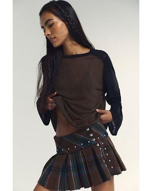 Free People London Calling Mini Kilt - Blue