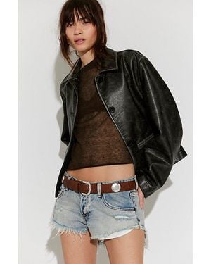 One Teaspoon Dukes Low-Waist Denim Shorts - Black