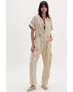 Free People Let's Ride Railroad One-Piece - Natural