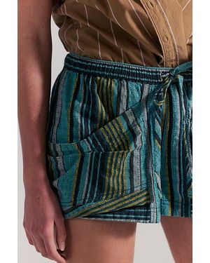 Free People Good Fortune Stripe Shorts - Green