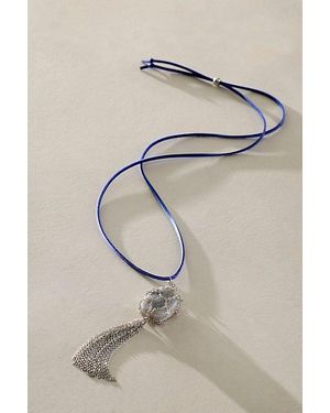 Free People Keepsake Pendant Semiprecious Stone Necklace - Gray