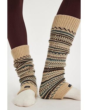 Free People Wool Blend Fairisle Leg Warmers - Natural