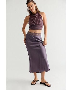 Free People Valeria Midi Slip Skirt - Gray