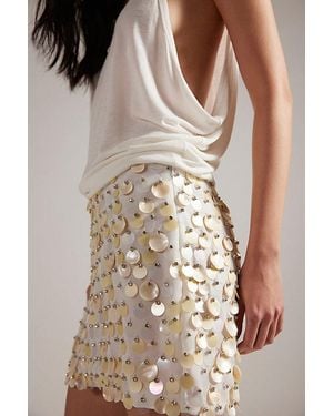 TACH Cleo Sequin Mini Skirt - Natural