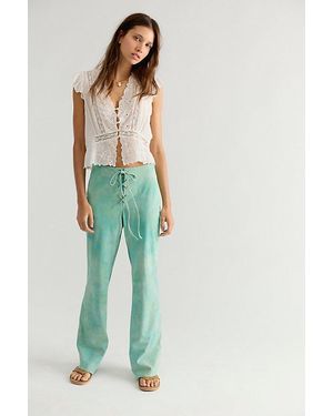 Nigel Preston Lace-Up Suede Pants - Green