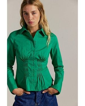 Free People Little Pintuck Shirt - Green