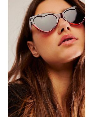 Free People Lore Recycled Heart Cat Eye Sunnies - Brown