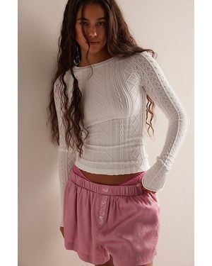 Intimately By Free People So Soft Seamless Modal Cable Long Sleeve By - Brown
