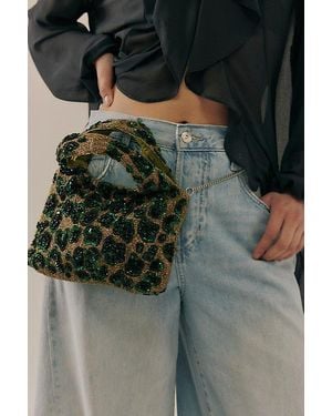 Free People Coral Beaded Clutch - Green