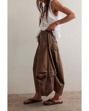 Free People Willow Poplin Maxi Skirt - Brown