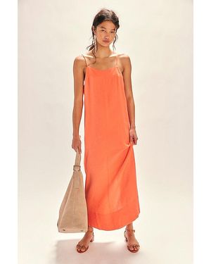 Free People Aspen Linen Maxi - Orange