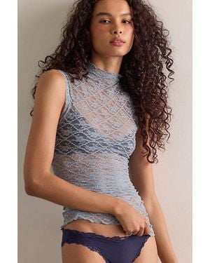 Intimately By Free People Pretty Problem Mock Neck Tank Top By - Brown