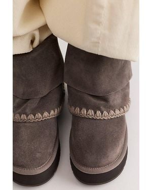 Mou Foldover Platform Boots Shoe - Brown