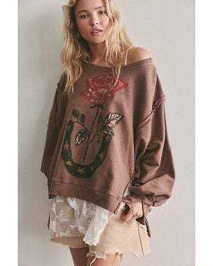 Free People Graphic Camden Pullover - Brown
