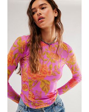 Free People Betty's Garden Top At In Iris Combo, Size: Large - Red
