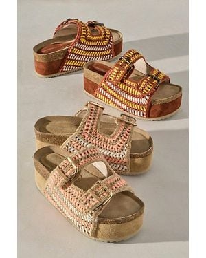 INTENTIONALLY ______ Spring Breaker Flatform Sandals By - Blue