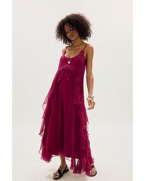 Nigel Preston Floating Angel Chiffon Maxi Dress - Red