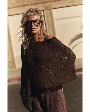 Free People Jade Knit Poncho - Black