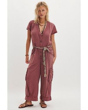 Free People Hit The Coast Coveralls - Red