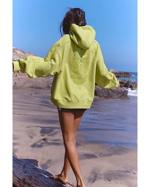 Fp Movement A Cut Above Flocked Buti Logo Hoodie - Yellow